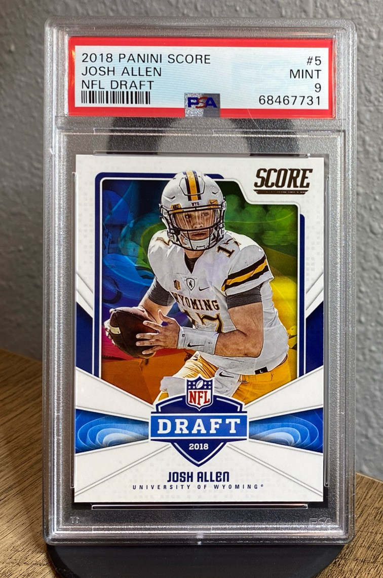 2018 Score 🔥 NFL Draft Josh Allen Rookie 🔥 Buffalo Bills RC PSA 9 MVP 🔥