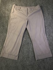 New York  Company Pants Womens 12 Gray Pinstripe Stretch Cropped Dress Career