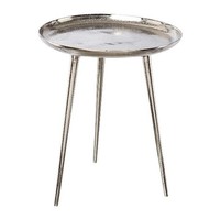 INNA-Glas Metalltisch Umaiza, Silber, 45Cm, Ø39Cm