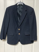 Vintage POLO University Club Gold Button Blazer Mens Navy RALPH LAUREN USA G2