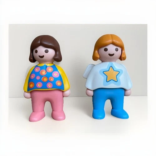 New ListingVintage 1990 Playmobil Figure Lot 2pc - Angel Girl & Casual Circles Shirt