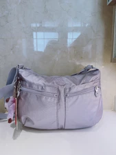 NWT Kipling Women's Izellah  Metallic Purple Crossbody Bag 13"W hipster