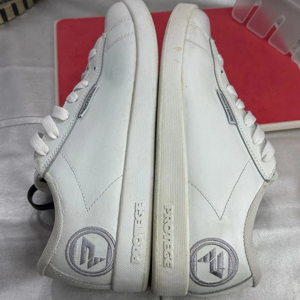 (T0) Protege Zapatillas Hombre Piel Blanco, Talla 9,Corte Bajo.Casuales,Cómodas Foto 4 de 4