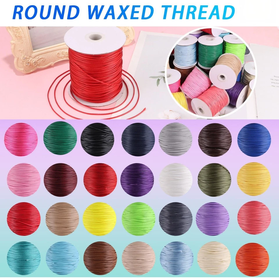 40/80Yards Korean Waxed Cord String 2mm Macrame Necklace Thread Bracelet Make - Image 2 of 4