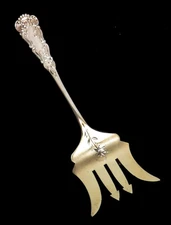 1893 WHITING & CO STERLING SILVER GOLD WASHED 5" SARDINE FORK