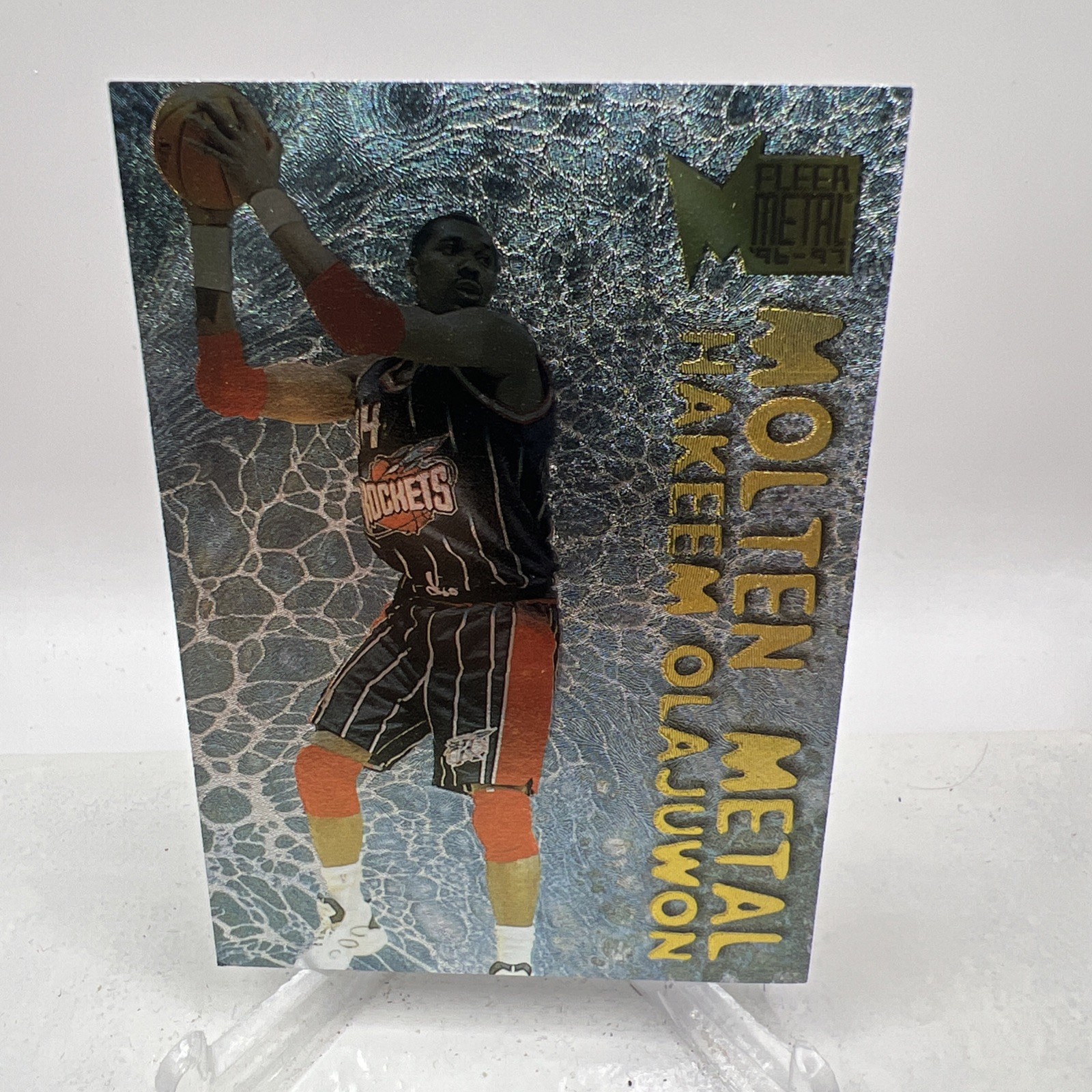 Hakeem Olajuwon 1996-97 Fleer Molten Metal Insert Card Houston Rockets