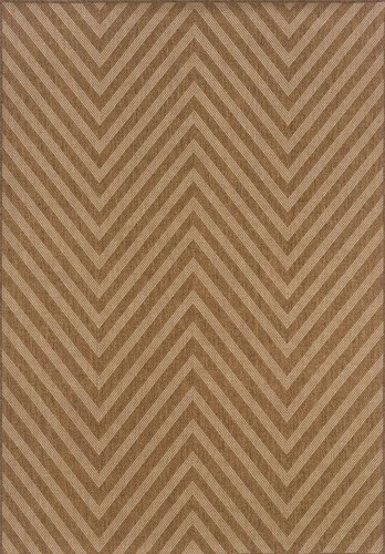 8x8 Sphinx Zig Zag Casual Tan 1330X Outdoor Area Rug - Approx 7' 10" Round - Picture 1 of 4