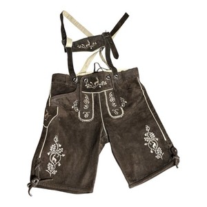 Lederhosen Men Bavarian Leather with Suspenders - Oktoberfest US Size 52
