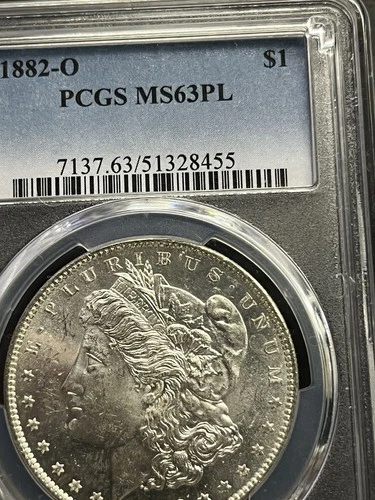 1882-O New Orleans Morgan Silver Dollar. PCGS MS63PL Proof-Like! Fabulous Shine!