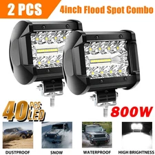 2x 4inch 30000LM LED Work Light Bar Flood Spot Pod Offroad Fog Driving ATV Truck