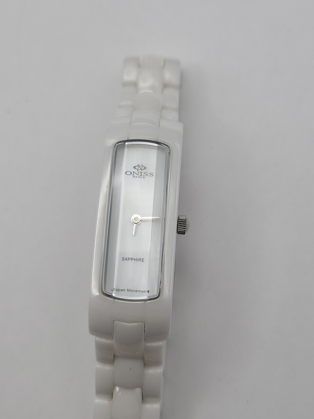 ONISS Rectangular face White Sapphire Crystal CER… - image 1