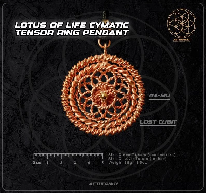 The Lotus of Life Cymatic Tensor Ring with Ra-Mu and Lost Cubit - Image 1 of 1