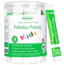 ZEBORA Kids Probiotic  Prebiotics Powder Age 3 Support Children's Digestive...