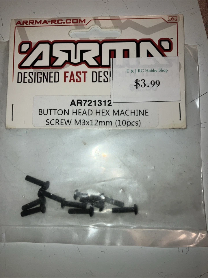 Arrma Infraction 4x4 Buttonhead Screws:   AR721308 M3 X 8 MM & AR721312 M3 X 12  - Image 3 of 4