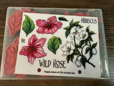 Sheena Stampworks Floral Fantasy Wild Rose Hibiscus Rubber Stamps J1