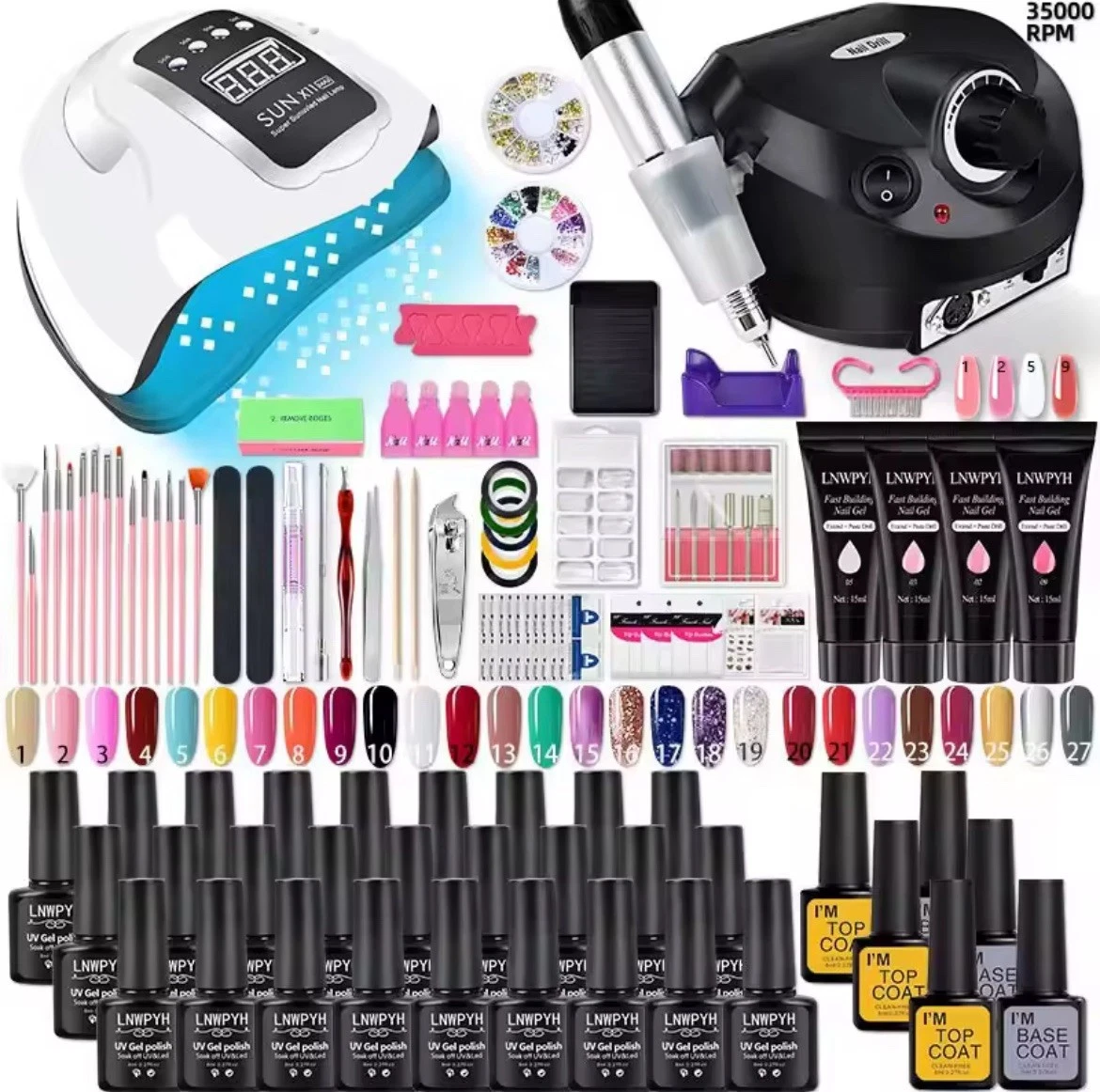 Gel Nail Polish Set with UV Lamp 18 Colors Poly Gel Manicure Tools Kit
Opens in a new window or tab