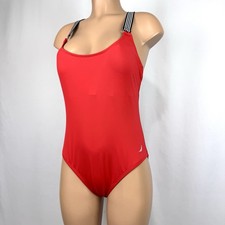 Nautica Red One Piece Swimsuit Women s Sz S Nautical Criss Cross Back Padded Bra