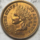 1880 1c Indian Head Cent. Attractive UNC Details, Cleaned