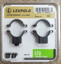 Leupold STD 1" Super HIGH Scope Rings ! #49907 ! New Old Stock !