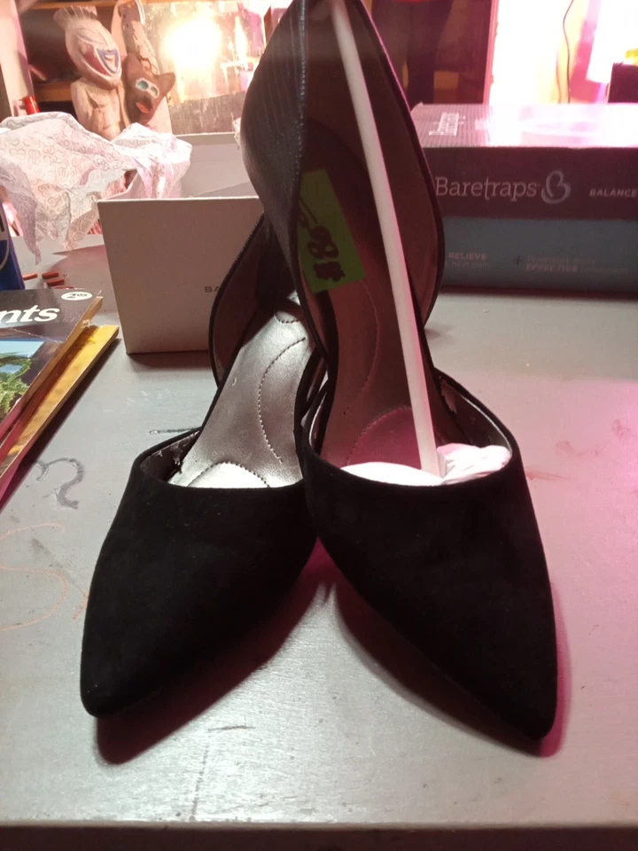 BANDOLINO MILADY LEOPARD FUR OVAL TOE SLINGBACK SANDALS HEELS BOW VAMP Sz 7M EUC - Image 3 of 4