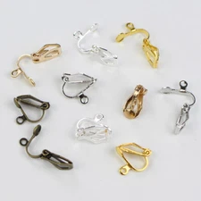 50Pcs Clip on Earring Findings Earwire Ear Clips Diy Jewelry Making Accessories