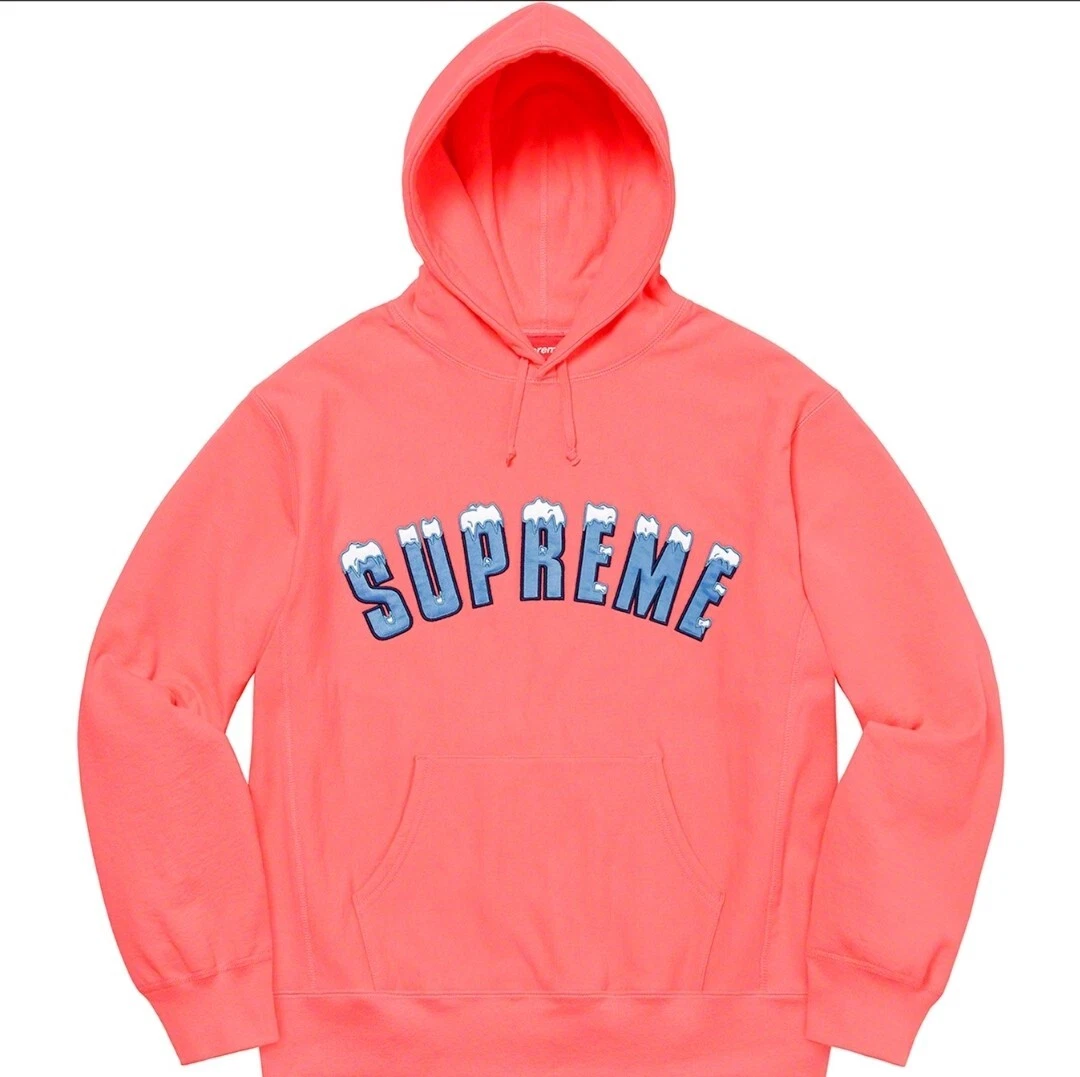 Supreme Icy Arc Hooded Sweatshirt - Large- Bright Coral - Limited