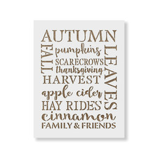 Fall Words Stencil - Durable  Reusable Mylar Stencils