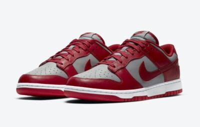 Nike Dunk Low (GS) Size 5.5Y Medium Grey/Varsity Red-White CW1590 002 RARE!!!