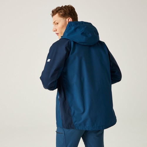 Regatta Mens Britedale Waterproof Jacket Hooded Torch Blue Rain Coat RRP 120 - Picture 4 of 19