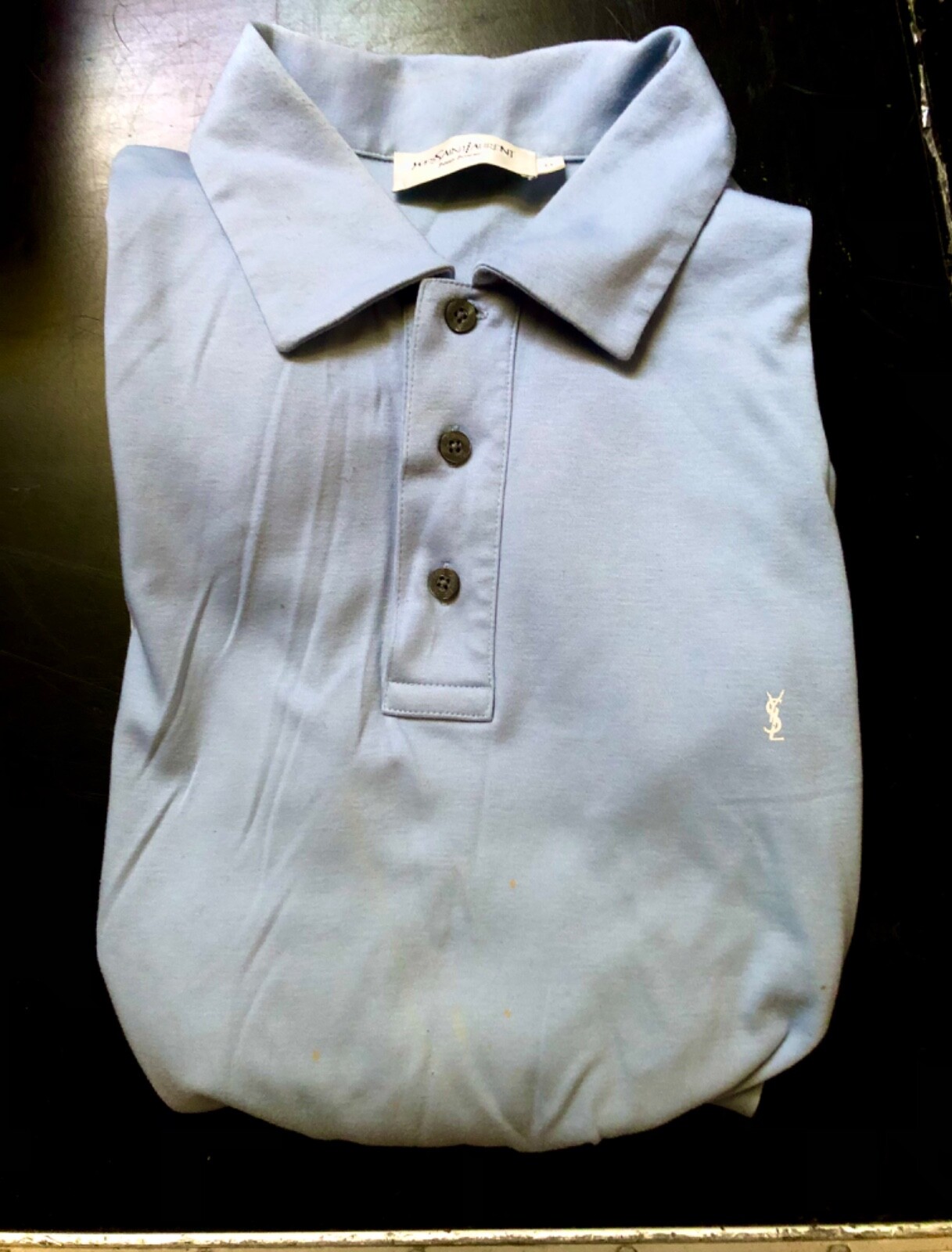 Polo YSL Yves Saint Laurent blu vintage blu chiaro media