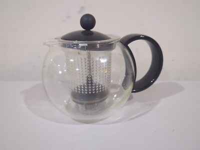 Bodum Glass Tea Pot with Infuser Black With Lid & Handle
