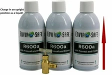 R600a Refrigerant with Proseal & Prodry (3 cans) & Top Tap Kit #8091 UPRIGHT CAN