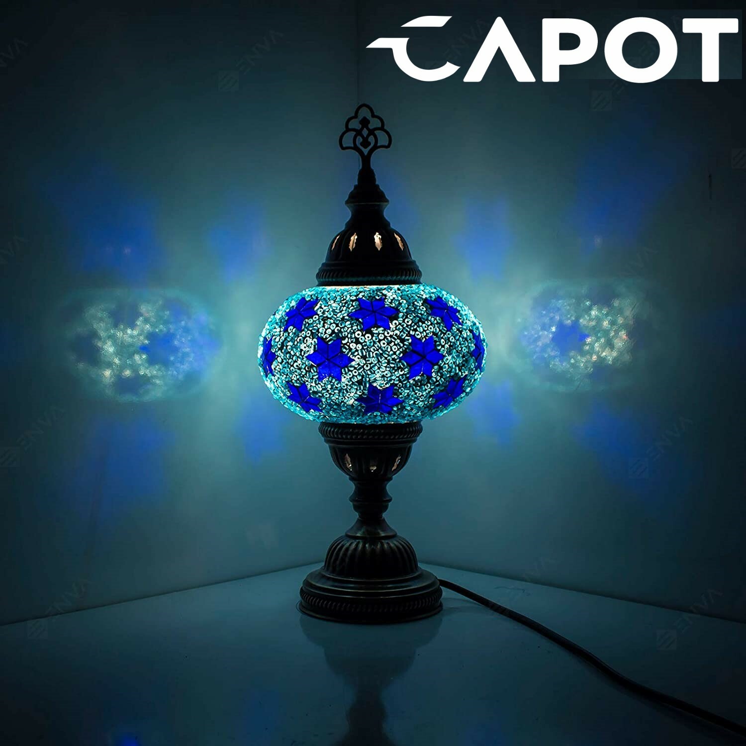 Lampe de bureau en mosaïque turque marocaine colorée Tiffany Table lit lampe