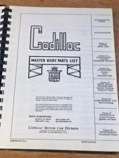 Vintage Cadillac Master Body Parts List 1948 Car Shop Repair Book Spiral Bound