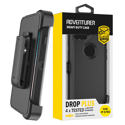 Adventurer Schwerlast Etui Gürtelclip Abdeckung für iPhone 6 7 8 Plus SE 2020 2022  