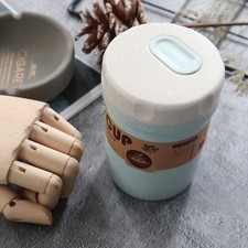 300ml Wheat Straw Soup Cup with Spoon - Leak-Proof, Non-Slip, Eco-Friendly