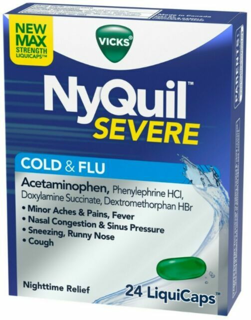 NyQuil Vicks Severe Max Strength Cold Flu Nighttime Relief