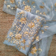 Organza Salwar Kameez Gotta Patti Bollywood Unstitched Indian Designer Wedding