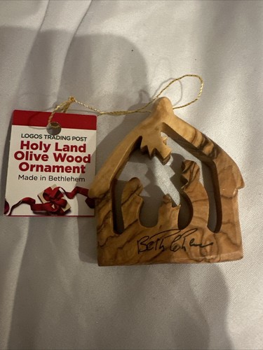 Hand Made From Olive Wood Christmas From The Holy Land 2 Ornaments