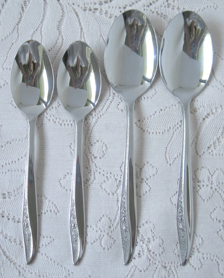 Lote de cubiertos de acero inoxidable vintage SEARS FASHION TEXTURA ROSA 20 piezas Foto 4 de 4