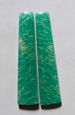 33.00 Cts Natural Amazonite Drilled Cabochon Match Pair Gemstone 45.6X10MM 54