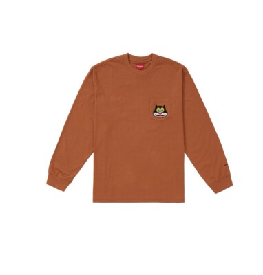 Supreme Cat L/S Pocket Tee Rust Size: Large | eBay