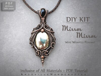 Jewelry Making Full DIY Kit Wire Wrapping Pendant Adult Craft Tutorial Necklace 