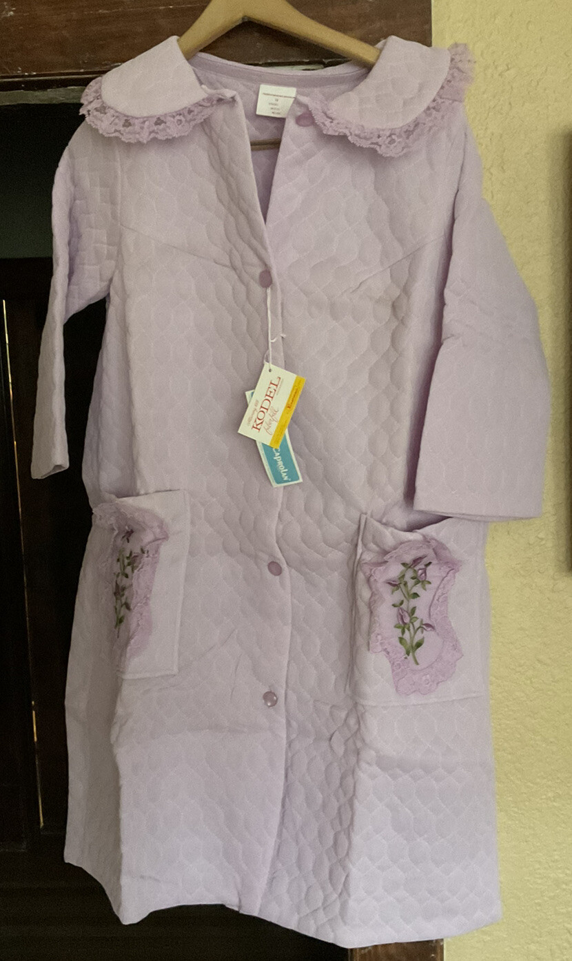 Vintage Lavender House Dress Robe Button New W/tags - Gem