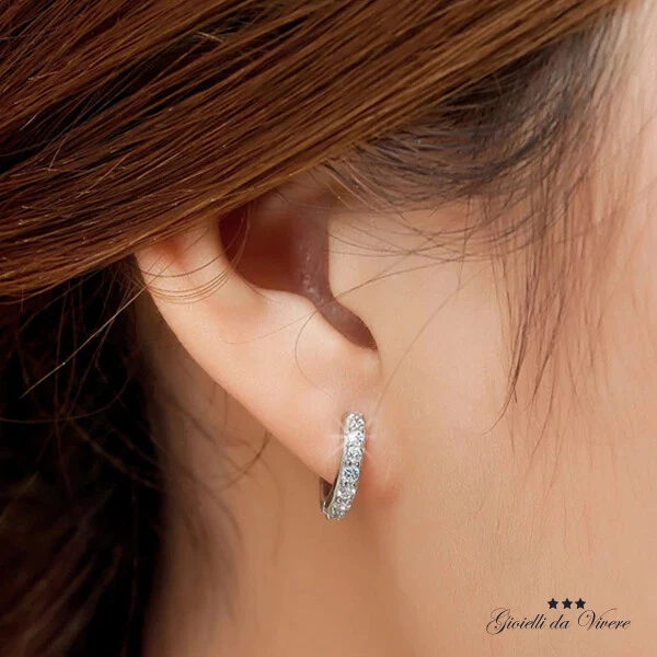 2X ORECCHINI DONNA ARGENTO 925 INCISO CHIUSURA CLIP ZIRCONI MATRIMONIO yb - Immagine 4 di 4