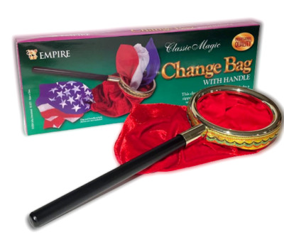 Classic TURN STYLE ZIPPER CHANGE BAG Stage Silk Magic Trick Twist Handle Red