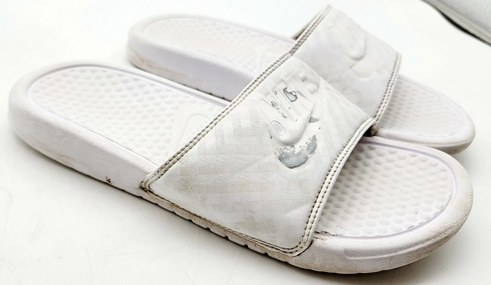 Nike Scarpe Donna Taglia 6 Benassi JDI Sandali Slip On Slides Bianco 343881 102