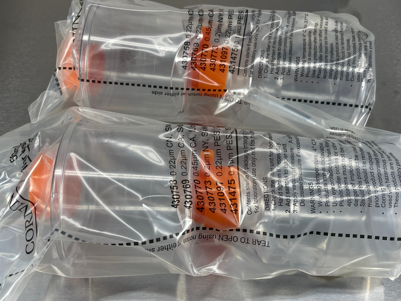 Corning Vacuum Filter/Storage Bottle System 500mL, 0.1 µm Pore, 431475