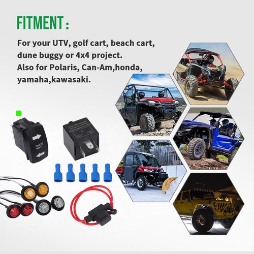 UTV ATV LED Turn Signal Street Legal Kit for Polaris RZR Ranger ...