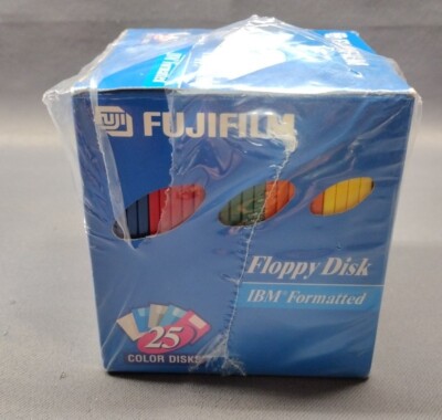  Fujifilm Floppy Disk IBM Formated 3.5  Color 24Pcs Open Box New W/Labels